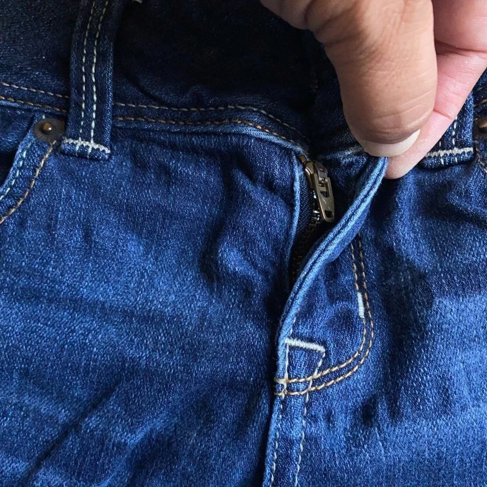 American Eagle Jeans Womens 4 Blue Slim Bootcut Low Rise Frayed Hem Denim 29X30 - Picture 10 of 12